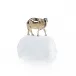Brass Elephant Sculpture on Selenite I