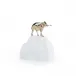 Brass Elephant Sculpture on Selenite III