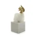 Brass Squirrel and Quartz Sculpture on Marble Small