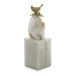 Brass Bird and Quartz Sculpture on Marble