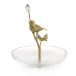 Brass Bird Sculpture on Glass