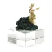 Brass Moose Sculpture on Crystal