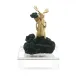 Brass Moose Sculpture on Crystal Small