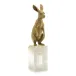 Brass Hare Sculpture on Selenite