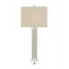 White Calcite and Quartz Table Lamp