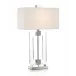 Glass and Brushed Nickel Frame Table Lamp