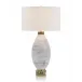 White and Cream Marbled Glass Table Lamp