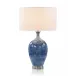 Cerulean Blue Porcelain and Brushed Nickel Table Lamp