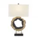 Geode Table Lamp 33"H Hammered Brass And Black