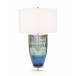 Blue Striated Glass Table Lamp