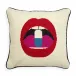 Lips Full Dose Needlepoint Throw Pillow 18" x 18"