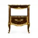Country Farmhouse Mahogany & Gilded Nightstand