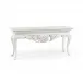 White Incus Carved Console W/ Wood Top