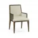 Gatsby Dark Grey Walnut Upholstered Dining Solid Arm Chair