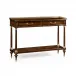 Brompton French style Mahogany console table with brass gallery