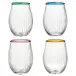Nell Multi Stemless Wine Glass Assorted Set of 4