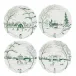 Country Estate Winter Frolic Party Plate Assorted Set of Four Evergreen