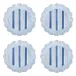 Cabana Stripe Melamine Dessert/Salad Plate Set of 4 - Ocean