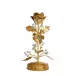 Forest Walk Gold/Silver Holly Candlestick 9"