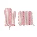 Villa Stripe Oven Mitt and Pot Holder Set of Two Pc Ruby