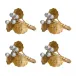 Forest Walk Gold/Silver Holly with Berries Napkin Ring Set of 4