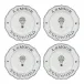 L'Amour Toujours Dessert/Salad Plate Assorted Set of 4