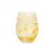 Puro Marbled Stemless Wine Glass - Yellow