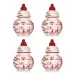 Country Estate Winter Frolic Ginger Jar Place Card Holder Set of Four Ruby