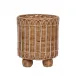 Provence Rattan 8" Round Planter Whitewash