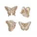 Papillon Set of 4 Ivory/Gold Coasters