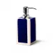 Ink Blue & Bone Soap Dispenser 2.8" x 2.8" x 7.5"