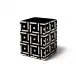 Bone Domino Black Wastebasket 8.7" x 8.7" x 11"