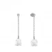 Muguet Long Earrings Clear Crystal, Silver