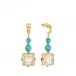 Arethuse Earrings Clear Crystal, Onyx, Vermeil, Pin Clasp System