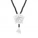 Hirondelles Necklace Clear Crystal, Onyx, Silver