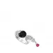 Adrienne Between-Finger Ring, White Gold, Rubellite, Onyx, Diamonds 55 (US 7) (Special Order)