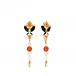 L'Oiseau De Feu Earrings, Large, Yellow Gold, Sapphires, Diamonds, Fire Opals, Jade, Carnelian, Lacquer (Special Order)