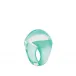 Cabochon Ring Clear Crystal With Green Patina
