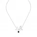 Hirondelles Necklace Clear Crystal, Onyx, Silver