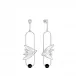 Hirondelles Earrings Clear Crystal, Onyx, Silver