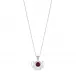 Cygnes Pendant, Small, White Gold, Garnet, Diamonds, Mother-Of-Pearl (Special Order)