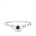 Cygnes Bracelet, White Gold, Garnet, Diamonds, Mother-Of-Pearl (Special Order)