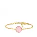 Pivoine Bracelet Pink Pearly On Clear Crystal, 18 Carats Yellow Gold Plated