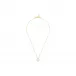 Pivoine Necklace White Pearly On Clear Crystal, 18 Carats Yellow Gold Plated