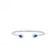 Paon Flexible Bangle Blue Crystal, Silver, Small