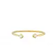 Paon Flexible Bangle White Pearly Clear Crystal, 18K Yellow Gold-Plated, Small