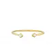 Paon Flexible Bangle White Pearly Clear Crystal, 18K Yellow Gold-Plated, Large