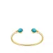 Cabochon Flexible Bangle Blue Opalescent Crystal, 18K Yellow Gold-Plated, Small