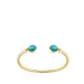 Cabochon Flexible Bangle Blue Opalescent Crystal, 18K Yellow Gold-Plated, Large