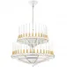 Perles Chandelier, Clear Crystal, Satin Gilded Finish, 2 Tiers - Diam 1340 Mm